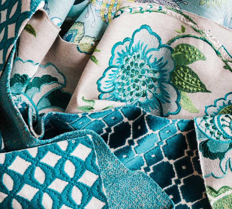 Close-up textile samples | interior design perth 1/2